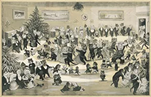 A Cat's Christmas Dance by Louis Wain A Cat's Christmas Dance by Louis Wain