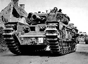 Churchill AVRE Tank in France; Second World War, 1944 Churchill AVRE Tank in France; Second World War, 1944