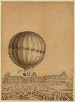 Departure of Jacques Charles and Marie-Noel Robert's 'aerost Departure of Jacques Charles and Marie-Noel Robert's 'aerost