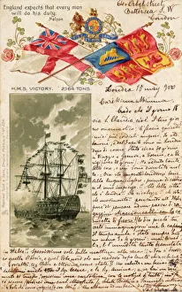 HMS Victory, Flags and Nelson Quote HMS Victory, Flags and Nelson Quote