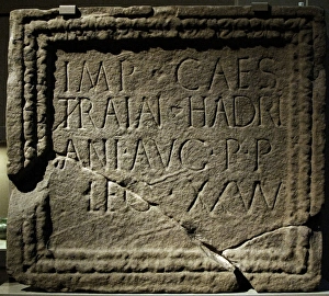 Monumental inscription about Hadrian Emperor. 128-138 AD. St Monumental inscription about Hadrian Emperor. 128-138 AD. St