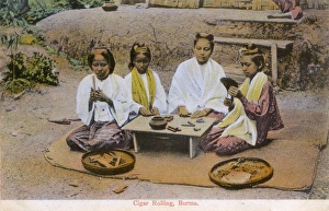 Myanmar - Burmese women rolling leaf tobacco into cigars Myanmar - Burmese women rolling leaf tobacco into cigars