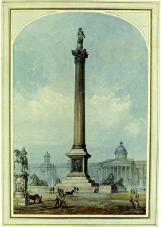 Painting of the Nelson column, Trafalgar Square Painting of the Nelson column, Trafalgar Square
