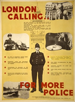 <b class=qtipBold><figcaption>POLICE RECRUITMENT SIGN</figcaption></b><br>Metropolitan Police recruitment poster for more police, offering a job or career in the police force<br><em>© Mary Evans Picture Library 2015 - https://copyrighthub.org/s0/hub1/creation/maryevans/MaryEvansPictureID/10193295</em> POLICE RECRUITMENT SIGN