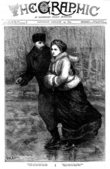 Prince Alfred skating with his bride Prince Alfred skating with his bride