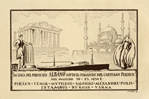 Promotional card for Aegean Sea Cruise line Promotional card for Aegean Sea Cruise line