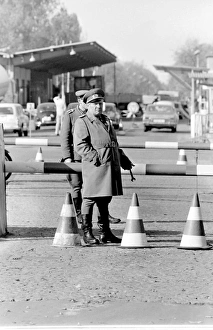 Soldiers at a checkpoint, East Berlin, Germany Soldiers at a checkpoint, East Berlin, Germany