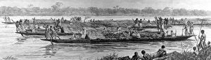Tippoo Tib's Grand Canoes on the Congo River, 1888 Tippoo Tib's Grand Canoes on the Congo River, 1888