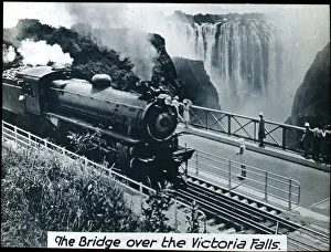 Zambia - Zimbabwe - Steam Locomotive on the Bridge, Victoria Zambia - Zimbabwe - Steam Locomotive on the Bridge, Victoria