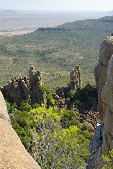 Dolerite pillars, part of a dolerite sill, up to 120 m high standing sentinel over Dolerite pillars, part of a dolerite sill, up to 120 m high standing sentinel over