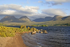 Mountain scenery - view from the shores of Loch Lurgainn towards Cul Beag Mountain scenery - view from the shores of Loch Lurgainn towards Cul Beag