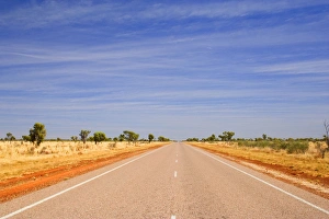 Road to nowhere - a perfectly straight bitumen road, which leads for hours Road to nowhere - a perfectly straight bitumen road, which leads for hours