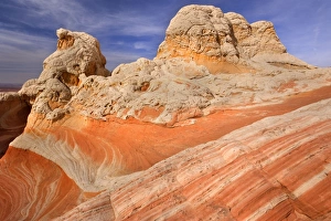 Vermillion Cliffs - White Pocket - carved rock made of jurrasic-age Navajo Sandstone that Vermillion Cliffs - White Pocket - carved rock made of jurrasic-age Navajo Sandstone that