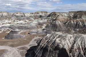 View over Painted Desert showing coloured strata, the white layers are sandstone View over Painted Desert showing coloured strata, the white layers are sandstone