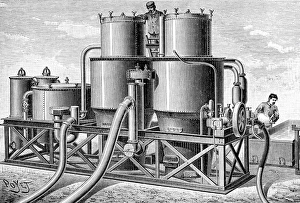 Balloon gas generation, 19th century Balloon gas generation, 19th century