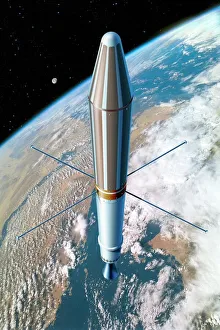 Explorer 1 in orbit, artwork Explorer 1 in orbit, artwork