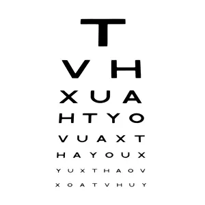 <b class=qtipBold><figcaption>Eyesight test chart</figcaption></b><br>Eyesight test chart.<br><em>© SCIENCE PHOTO LIBRARY</em> Eyesight test chart