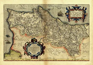 Orteliuss map of Portugal, 1570 Orteliuss map of Portugal, 1570