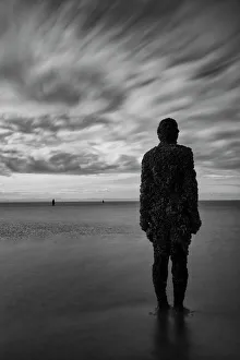 England, Merseyside, Antony Gormley Another Place. Antony Gormley sculptures at Crosby England, Merseyside, Antony Gormley Another Place. Antony Gormley sculptures at Crosby