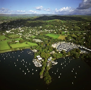 Aerial image of Bowness-on-Windermere, Lake Windermere, Lake District National Park Aerial image of Bowness-on-Windermere, Lake Windermere, Lake District National Park