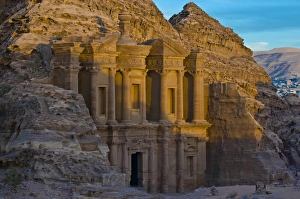 Al Deir, the monastery at sunset, Petra, UNESCO World Heritage Site, Jordan, Middle East Al Deir, the monastery at sunset, Petra, UNESCO World Heritage Site, Jordan, Middle East
