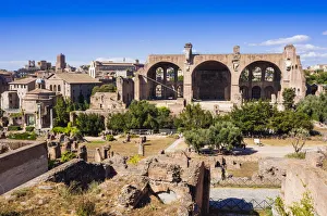 Basilica of Maxentius or Constantine seen from Palatine Hill, UNESCO World Heritage Site Basilica of Maxentius or Constantine seen from Palatine Hill, UNESCO World Heritage Site