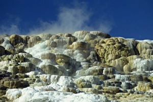 Close-up of the limestone terraces formed by volcanic Close-up of the limestone terraces formed by volcanic