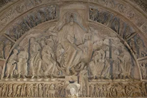 Close-up of Narthex tympanum, Vezelay Basilica, Vezelay, UNESCO World Heritage Site Close-up of Narthex tympanum, Vezelay Basilica, Vezelay, UNESCO World Heritage Site