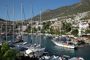 Gulets in harbour, Kalkan, Lycia, Antalya Province, Mediterranean Coast, Southwest Turkey Gulets in harbour, Kalkan, Lycia, Antalya Province, Mediterranean Coast, Southwest Turkey