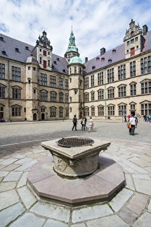 Inner yard in Kronborg Renaissance castle, UNESCO World Heritage Site, Helsingor, Denmark Inner yard in Kronborg Renaissance castle, UNESCO World Heritage Site, Helsingor, Denmark