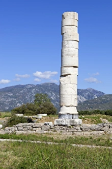 Ireon archaeological site with column of the Temple of Hera, Ireon, Samos, Aegean Islands Ireon archaeological site with column of the Temple of Hera, Ireon, Samos, Aegean Islands
