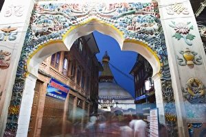 Pilgrims visiting Bodhnath Stupa, (Chorten Chempo), Boudhanath, UNESCO World Heritage Site Pilgrims visiting Bodhnath Stupa, (Chorten Chempo), Boudhanath, UNESCO World Heritage Site