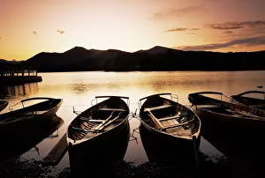 Sunset at Derwent Water, Keswick, Lake District, Cumbria, England, United Kingdom, Europe Sunset at Derwent Water, Keswick, Lake District, Cumbria, England, United Kingdom, Europe