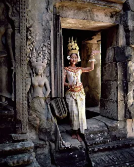 Traditional Cambodian apsara dancer, temples of Angkor Wat, UNESCO World Heritage Site Traditional Cambodian apsara dancer, temples of Angkor Wat, UNESCO World Heritage Site