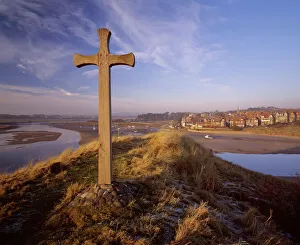 View from Church Hill across the Aln Estuary towards Alnmouth bathed in the warm light of View from Church Hill across the Aln Estuary towards Alnmouth bathed in the warm light of