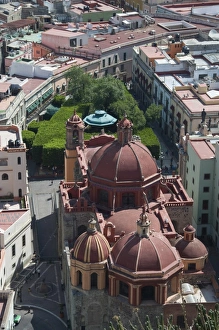 View of city from the Pipila monument with Iglesia de San Diego church in the foreground View of city from the Pipila monument with Iglesia de San Diego church in the foreground