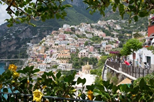 View over Positano and Chiesa di Santa Maria Assunta, Province of Salerno, Costiera Amalfitana View over Positano and Chiesa di Santa Maria Assunta, Province of Salerno, Costiera Amalfitana