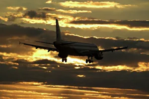 Airbus A320 Monarch in sunset Airbus A320 Monarch in sunset
