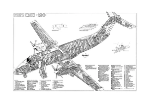 Embraer EMB-120 Brasilia Cutaway Poster Embraer EMB-120 Brasilia Cutaway Poster