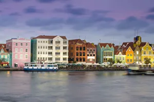 Curacao, Willemstad, View of St Anna Bay, looking towards the Dutch colonial buildings Curacao, Willemstad, View of St Anna Bay, looking towards the Dutch colonial buildings
