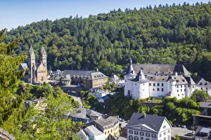 Luxembourg, Clervaux, View of Clervaux, looking towards Clervaux Castle and the Luxembourg, Clervaux, View of Clervaux, looking towards Clervaux Castle and the