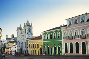 South America, Brazil, Bahia, Salvador, Historic centre, the Pelourinho showing Portuguese South America, Brazil, Bahia, Salvador, Historic centre, the Pelourinho showing Portuguese