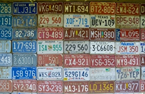 USA, Missouri, Route 66, near Carthage, Car number plates USA, Missouri, Route 66, near Carthage, Car number plates