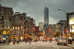 One World Trade Center from 7th Avenue, Greenwich Village, Manhattan, New York City One World Trade Center from 7th Avenue, Greenwich Village, Manhattan, New York City