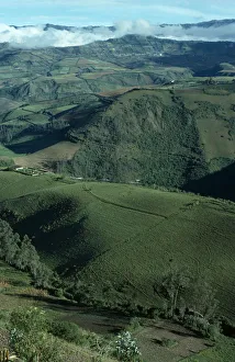 ECUADOR, Atahualpa Elevated view across tundra region with green hills ECUADOR, Atahualpa Elevated view across tundra region with green hills