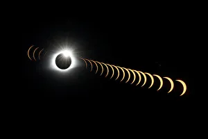 A composite image of 21 separate photographs taken with a single fixed camera shows the A composite image of 21 separate photographs taken with a single fixed camera shows the