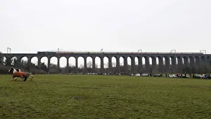 The Flying Scotsman steam engine passes over Digswell Viaduct as it makes its official The Flying Scotsman steam engine passes over Digswell Viaduct as it makes its official