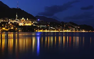 A night view shows the Swiss mountain resort of St. Moritz A night view shows the Swiss mountain resort of St. Moritz