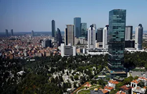 Skyscrapers of banks' headquarters and popular shopping malls are pictured next to the Skyscrapers of banks' headquarters and popular shopping malls are pictured next to the