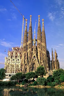 Spain, Barcelona. Sagrada Familia Cathedral, designed by Antoni Gaudi Spain, Barcelona. Sagrada Familia Cathedral, designed by Antoni Gaudi